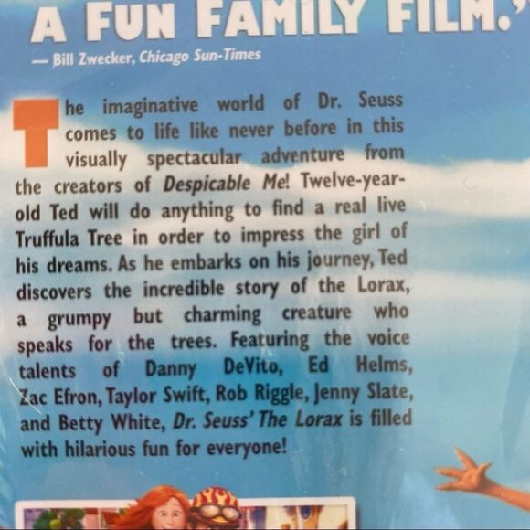 🍿💐Kids DVD Dr. Seuss The Lorax from Creators of Despicable Me Rated PG - Picture 12 of 16